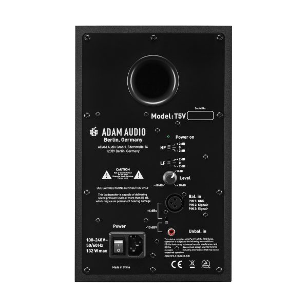 adam audio t5v studio monitor back WEB productshot