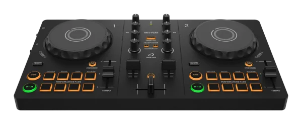 Controlador DJ AlphaTheta DDJ-FLX2 vista frontal