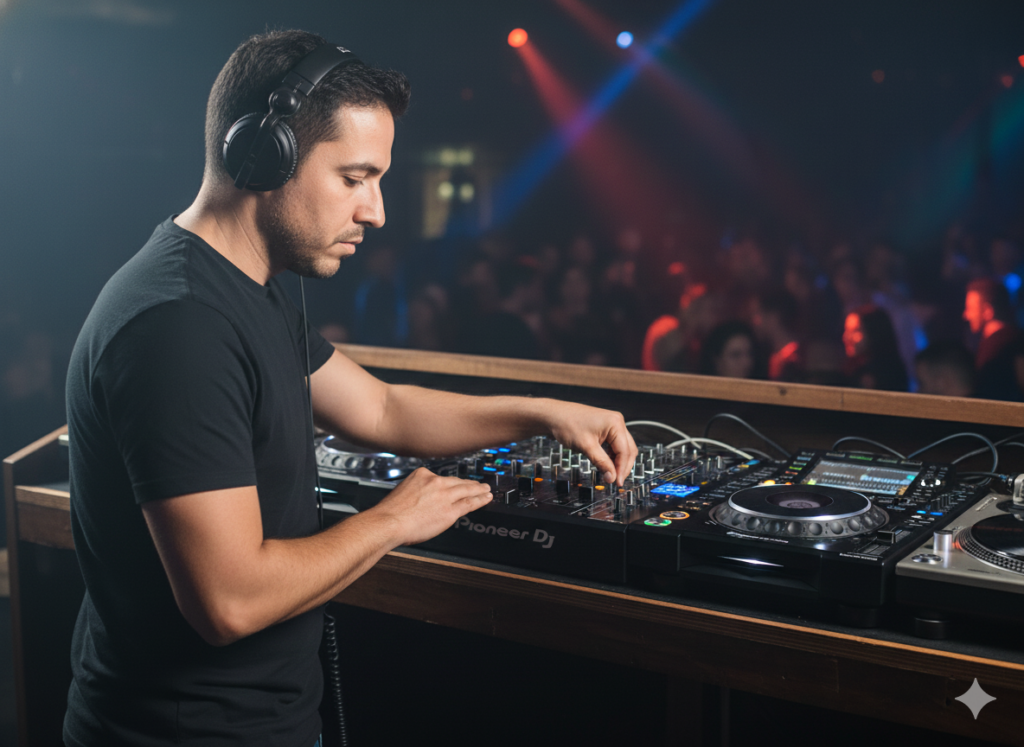 Sistema DJ profesional Pioneer OPUS-QUAD de 4 canales con diseño elegante.