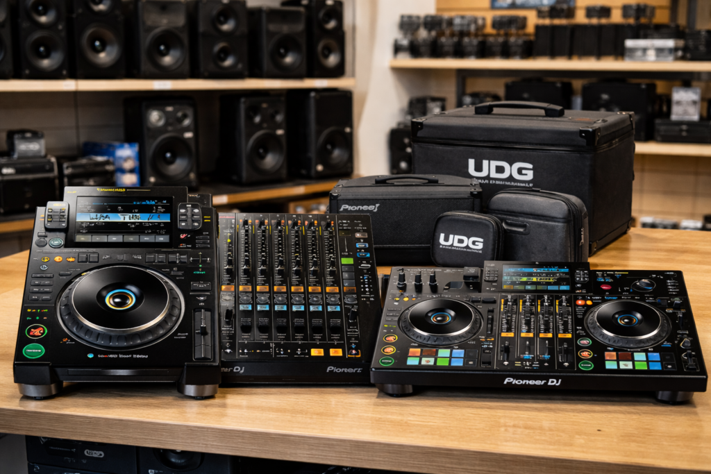 Compra equipos DJ profesionales en Colombia: CDJ-3000, XDJ-AZ, DJM-V10, controladores Pioneer y accesorios UDG. Tienda especializada Turntable Dealer.